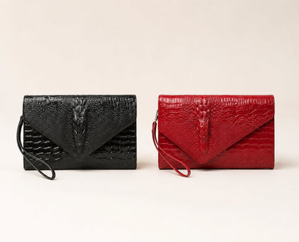 Ada Croc-Embossed Envelope Clutch