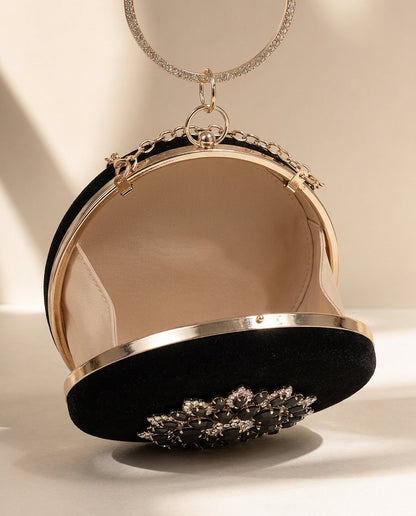 Elle Velvet Ring Clutch interior - Lia Dora