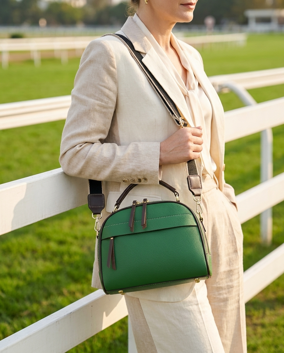 Juno top handle crossbody bag worn, Australian lifestyle - Lia Dora