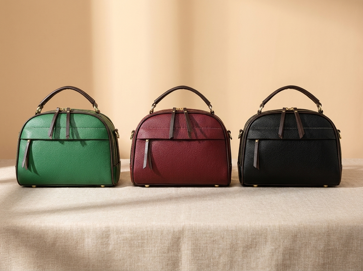 Juno top handle crossbody bag in green, burgundy and black - Lia Dora