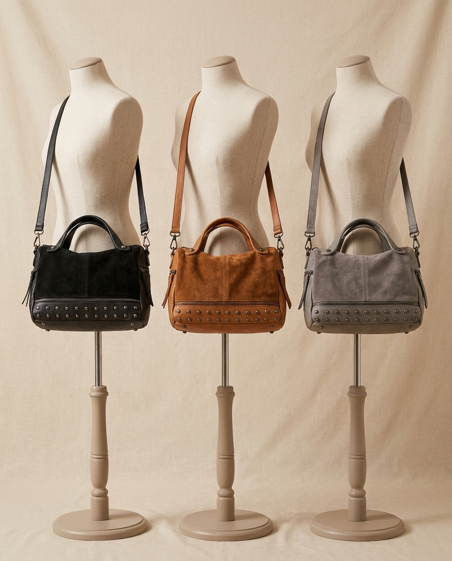 Thea Soft Tote in black, brown and grey - Lia Dora