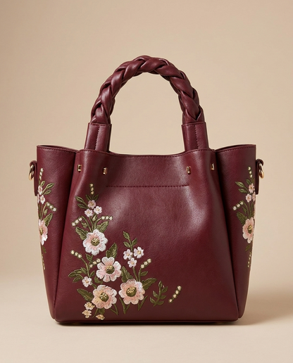 Winnie Everyday Tote in wine red