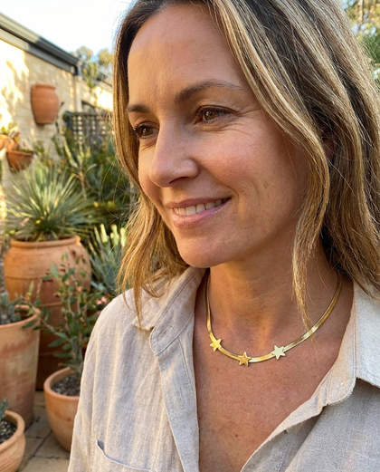 Luna Gold Star Choker Necklace