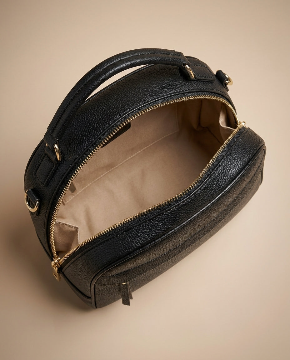 Juno top handle crossbody bag interior - Lia Dora