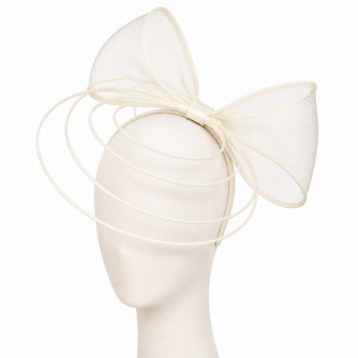 Poppy Crinoline Bow Fascinator Headband in ivory